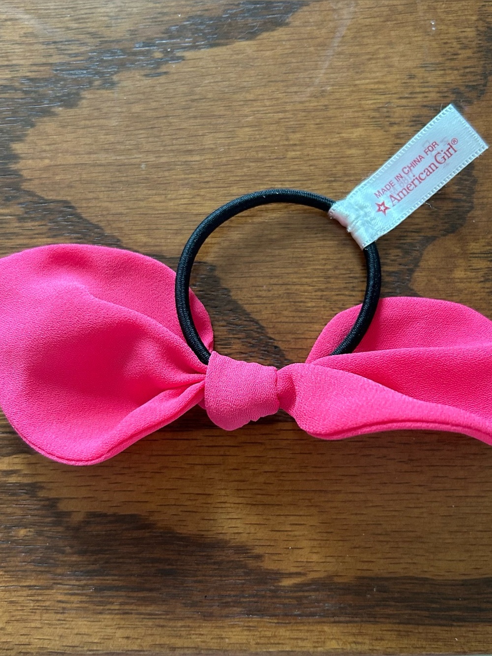 American Girl Pink Bow Hair Tie